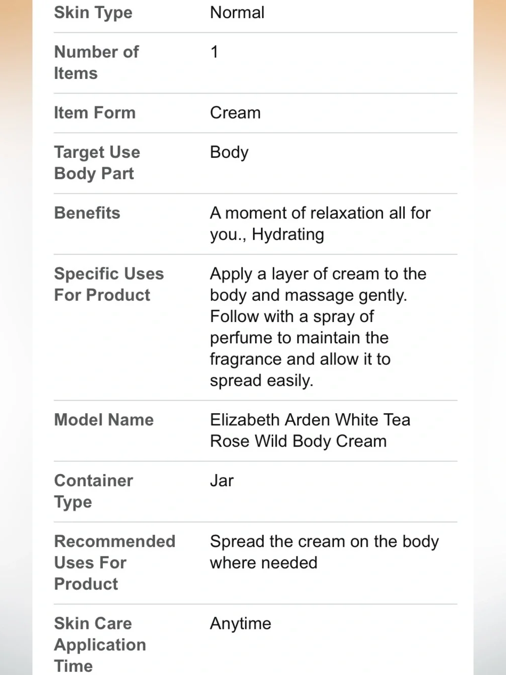 Elizabeth Arden White Tea Wild Rose Pure Indulgence Body Cream  NEW